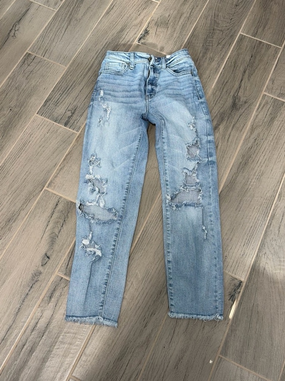 Eugenia Kim Light Blue Distressed High-Rise Jeans